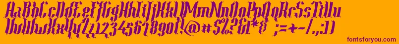 Year2000ContextScrambledHvy Font – Purple Fonts on Orange Background