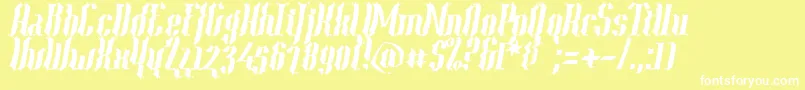 Year2000ContextScrambledHvy Font – White Fonts on Yellow Background