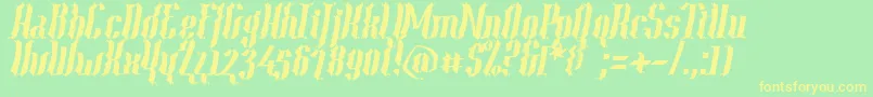 Year2000ContextScrambledHvy-Schriftart – Gelbe Schriften auf grünem Hintergrund