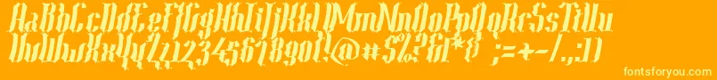 Year2000ContextScrambledHvy Font – Yellow Fonts on Orange Background
