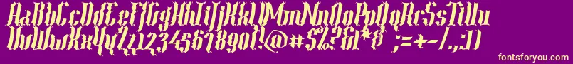 Year2000ContextScrambledHvy Font – Yellow Fonts on Purple Background