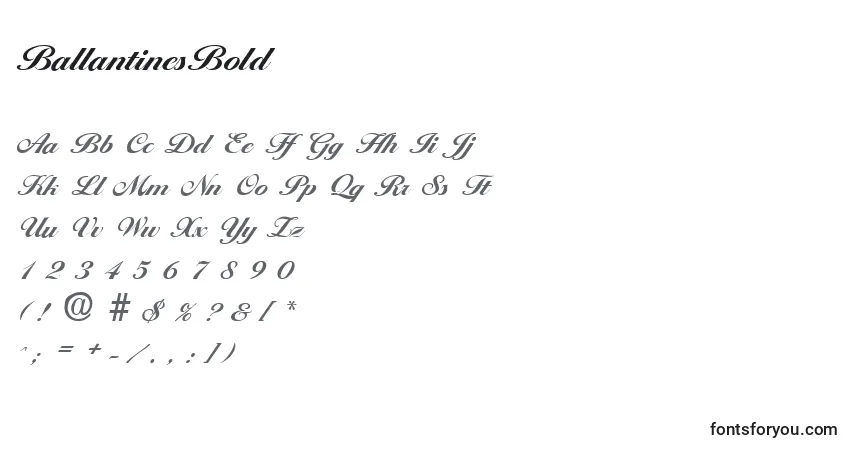 A fonte BallantinesBold – alfabeto, números, caracteres especiais