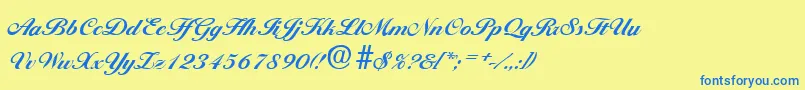 BallantinesBold Font – Blue Fonts on Yellow Background