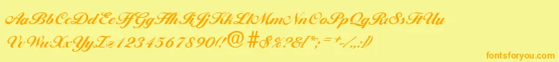 BallantinesBold Font – Orange Fonts on Yellow Background