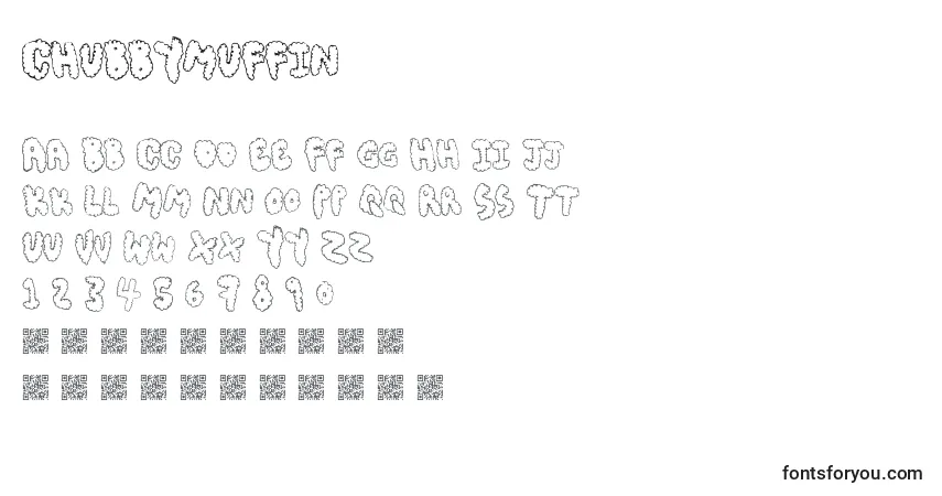 Schriftart Chubbymuffin – Alphabet, Zahlen, spezielle Symbole