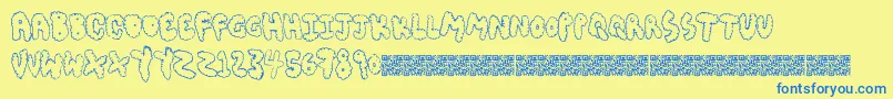 Chubbymuffin Font – Blue Fonts on Yellow Background
