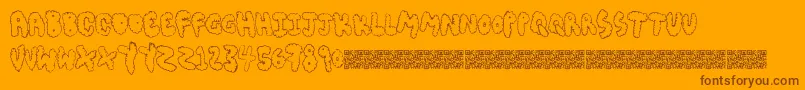 Weitere Informationen zur Chubbymuffin-Schriftart Chubbymuffin-Schriftart – Braune Schriften auf orangefarbenem Hintergrund