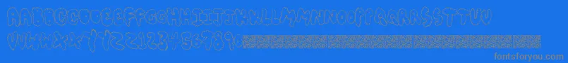 Chubbymuffin Font – Gray Fonts on Blue Background