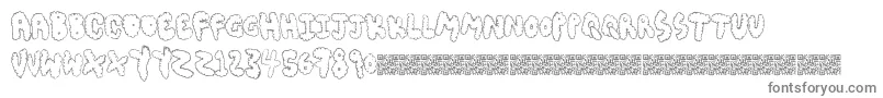 Chubbymuffin-fontti – harmaat kirjasimet valkoisella taustalla