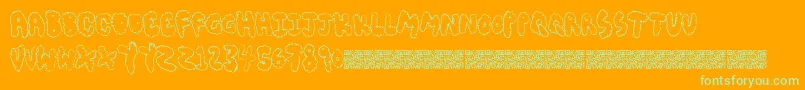 Weitere Informationen zur Chubbymuffin-Schriftart Chubbymuffin-Schriftart – Grüne Schriften auf orangefarbenem Hintergrund