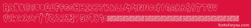Chubbymuffin Font – Pink Fonts on Red Background