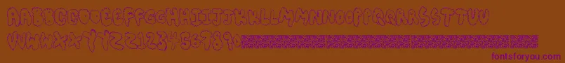 Chubbymuffin Font – Purple Fonts on Brown Background