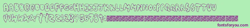 Chubbymuffin-Schriftart – Violette Schriften auf grünem Hintergrund