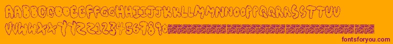 Weitere Informationen zur Chubbymuffin-Schriftart Chubbymuffin-Schriftart – Violette Schriften auf orangefarbenem Hintergrund