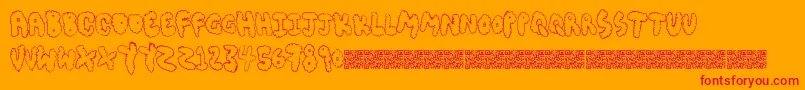 フォントChubbymuffin – オレンジの背景に赤い文字