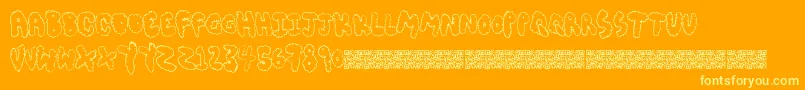 Chubbymuffin Font – Yellow Fonts on Orange Background