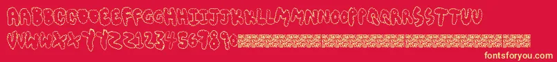 Chubbymuffin Font – Yellow Fonts on Red Background