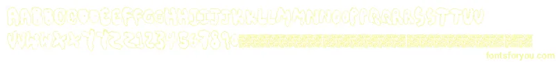 Chubbymuffin-Schriftart – Gelbe Schriften auf weißem Hintergrund