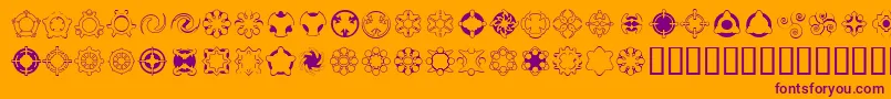 CuriousDevice-Schriftart – Violette Schriften auf orangefarbenem Hintergrund