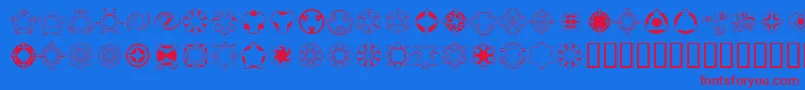 CuriousDevice Font – Red Fonts on Blue Background