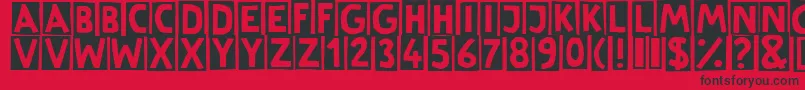 LinotypeCutter Font – Black Fonts on Red Background