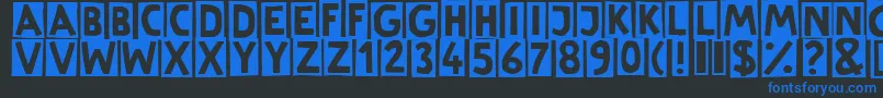 LinotypeCutter Font – Blue Fonts on Black Background