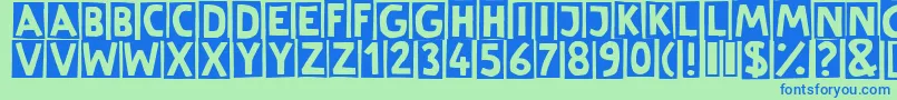 LinotypeCutter Font – Blue Fonts on Green Background