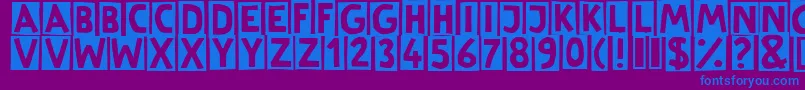 LinotypeCutter Font – Blue Fonts on Purple Background