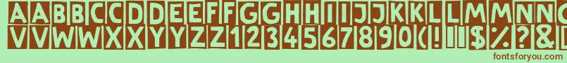 LinotypeCutter Font – Brown Fonts on Green Background