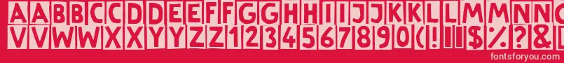 LinotypeCutter Font – Pink Fonts on Red Background