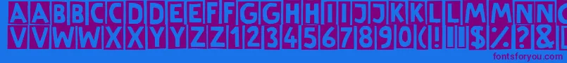 LinotypeCutter Font – Purple Fonts on Blue Background