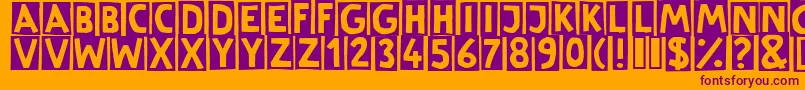 LinotypeCutter Font – Purple Fonts on Orange Background