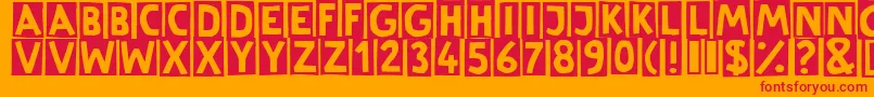 LinotypeCutter Font – Red Fonts on Orange Background
