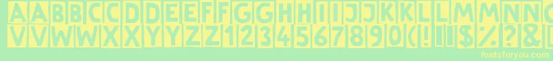 LinotypeCutter Font – Yellow Fonts on Green Background