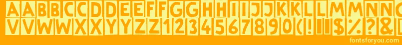 LinotypeCutter Font – Yellow Fonts on Orange Background