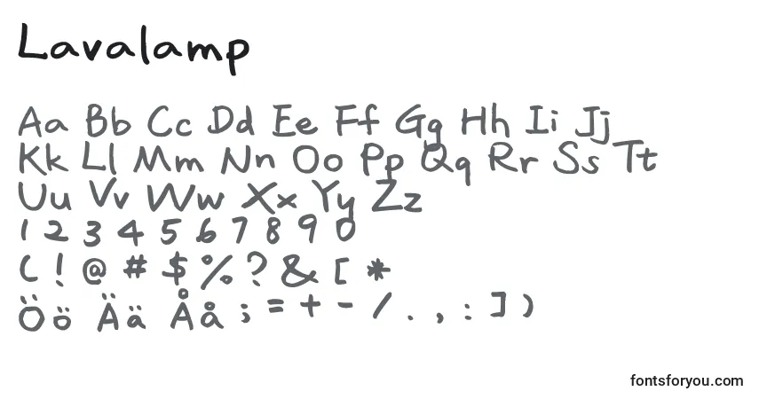 Шрифт Lavalamp – алфавит, цифры, специальные символы