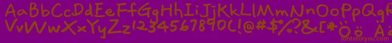 Lavalamp-Schriftart – Braune Schriften auf violettem Hintergrund