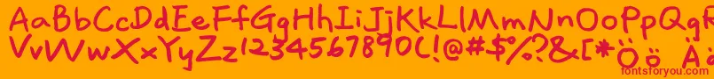 Lavalamp Font – Red Fonts on Orange Background