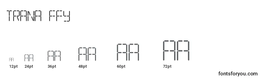 Размеры шрифта Trana ffy