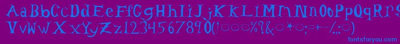 Headache Font – Blue Fonts on Purple Background