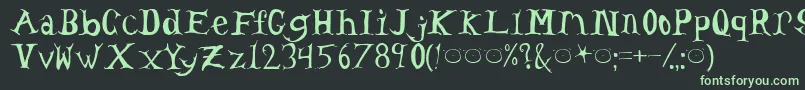 フォントHeadache – 黒い背景に緑の文字