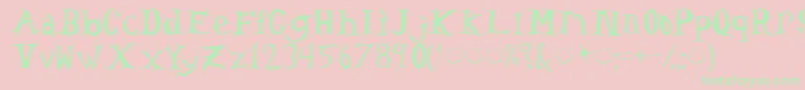 Headache Font – Green Fonts on Pink Background