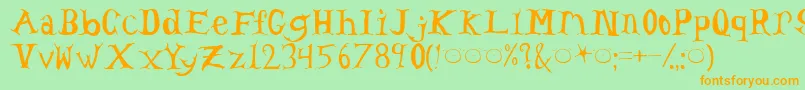 Headache Font – Orange Fonts on Green Background