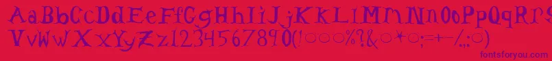 Headache Font – Purple Fonts on Red Background