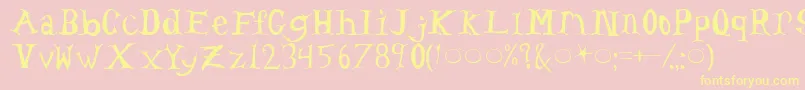 Headache Font – Yellow Fonts on Pink Background