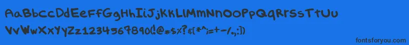 Evilsporkgirl Font – Black Fonts on Blue Background