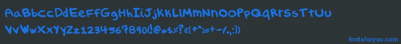 Evilsporkgirl Font – Blue Fonts on Black Background