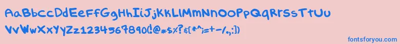 Evilsporkgirl Font – Blue Fonts on Pink Background