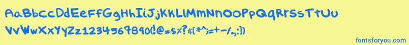 Evilsporkgirl Font – Blue Fonts on Yellow Background