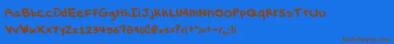 Evilsporkgirl Font – Brown Fonts on Blue Background